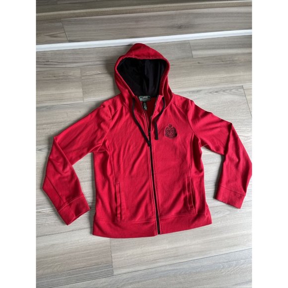 Ralph Lauren LRL Lauren Active Large fits med/small red & black full zip Sweater - Picture 1 of 10